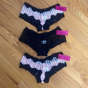 3 hotshort panties black pink NWT size 7